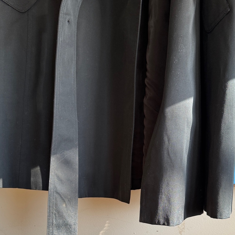 Talbots Classic Black Trench Coat - Picture 4 of 8